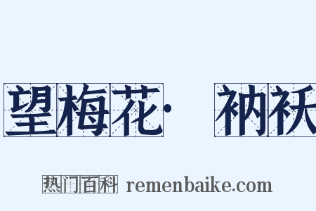 望梅花·衲袄是什么意思的图片